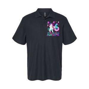 6 Years Of Being Awesome 6th Birthday Unicorn Party Softstyle Adult Sport Polo