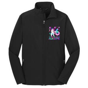 6 Years Of Being Awesome 6th Birthday Unicorn Party Core Soft Shell Jacket