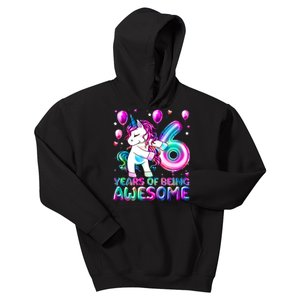 6 Years Of Being Awesome 6th Birthday Unicorn Party Kids Hoodie