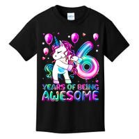 6 Years Of Being Awesome 6th Birthday Unicorn Party Kids T-Shirt