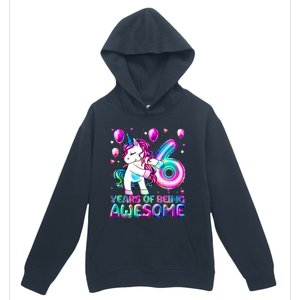 6 Years Of Being Awesome 6th Birthday Unicorn Party Urban Pullover Hoodie