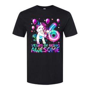 6 Years Of Being Awesome 6th Birthday Unicorn Party Softstyle CVC T-Shirt