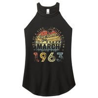 60 Year Old Awesome Since March 1963 60th Birthday Women's Perfect Tri Rocker Tank