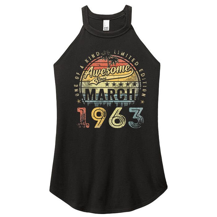 60 Year Old Awesome Since March 1963 60th Birthday Women's Perfect Tri Rocker Tank