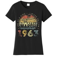 60 Year Old Awesome Since March 1963 60th Birthday Women's T-Shirt