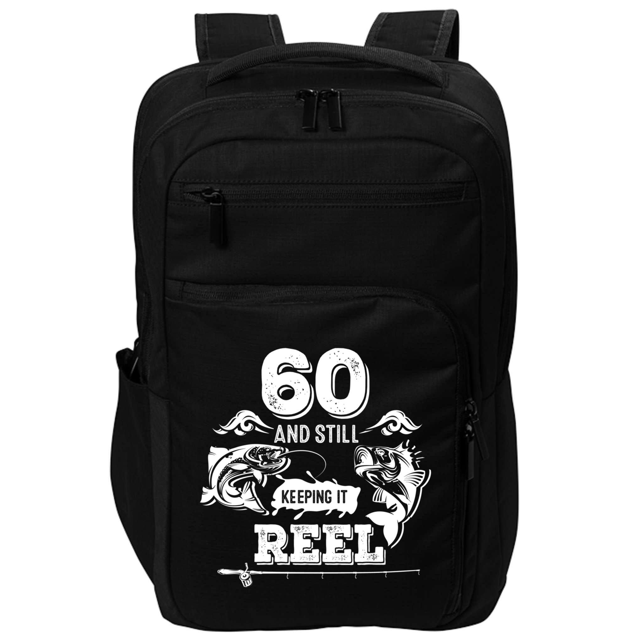 60 Years Old Fisherman Keeping It Reel 60th Birthday Fishing Cool Gift Impact Tech Backpack