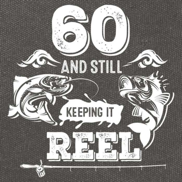 60 Years Old Fisherman Keeping It Reel 60th Birthday Fishing Cool Gift Cotton Canvas Backpack