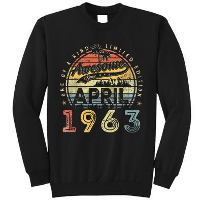 60 Year Old Awesome Since April 1963 60th Birthday Sweatshirt