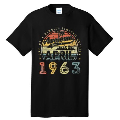 60 Year Old Awesome Since April 1963 60th Birthday Tall T-Shirt