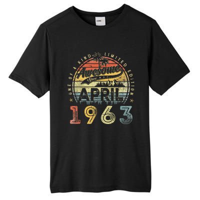 60 Year Old Awesome Since April 1963 60th Birthday Tall Fusion ChromaSoft Performance T-Shirt