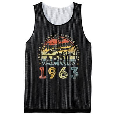 60 Year Old Awesome Since April 1963 60th Birthday Mesh Reversible Basketball Jersey Tank