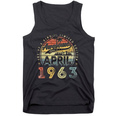 60 Year Old Awesome Since April 1963 60th Birthday Tank Top