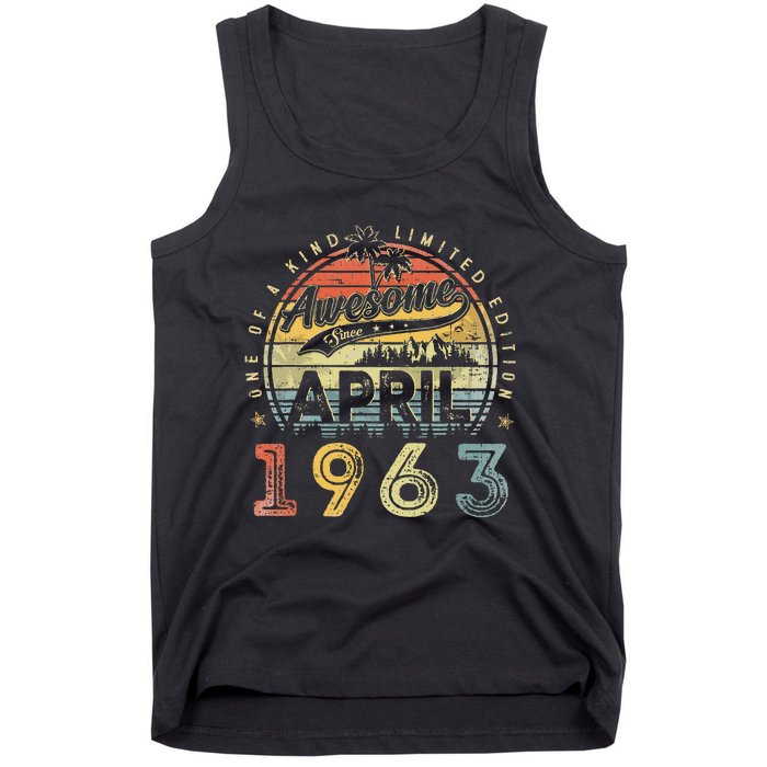 60 Year Old Awesome Since April 1963 60th Birthday Tank Top