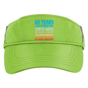 60 Years Of Being Awesome 60th Birthday Time Breakdown Adult Drive Performance Visor