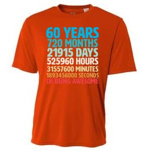 60 Years Of Being Awesome 60th Birthday Time Breakdown Cooling Performance Crew T-Shirt