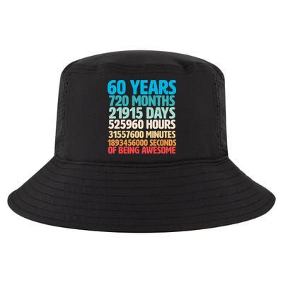 60 Years Of Being Awesome 60th Birthday Time Breakdown Cool Comfort Performance Bucket Hat