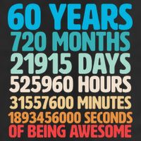 60 Years Of Being Awesome 60th Birthday Time Breakdown 7 Panel Mesh Trucker Snapback Hat