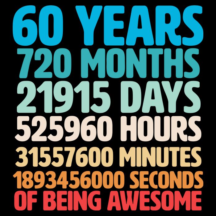 60 Years Of Being Awesome 60th Birthday Time Breakdown Cooling Performance Crew T-Shirt