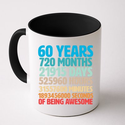 60 Years Of Being Awesome 60th Birthday Time Breakdown Mug