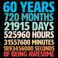 60 Years Of Being Awesome 60th Birthday Time Breakdown Drawstring Bag