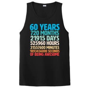 60 Years Of Being Awesome 60th Birthday Time Breakdown PosiCharge Competitor Tank