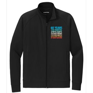 60 Years Of Being Awesome 60th Birthday Time Breakdown Stretch Full-Zip Cadet Jacket