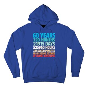 60 Years Of Being Awesome 60th Birthday Time Breakdown Hoodie