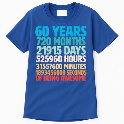 60 Years Of Being Awesome 60th Birthday Time Breakdown Tall T-Shirt