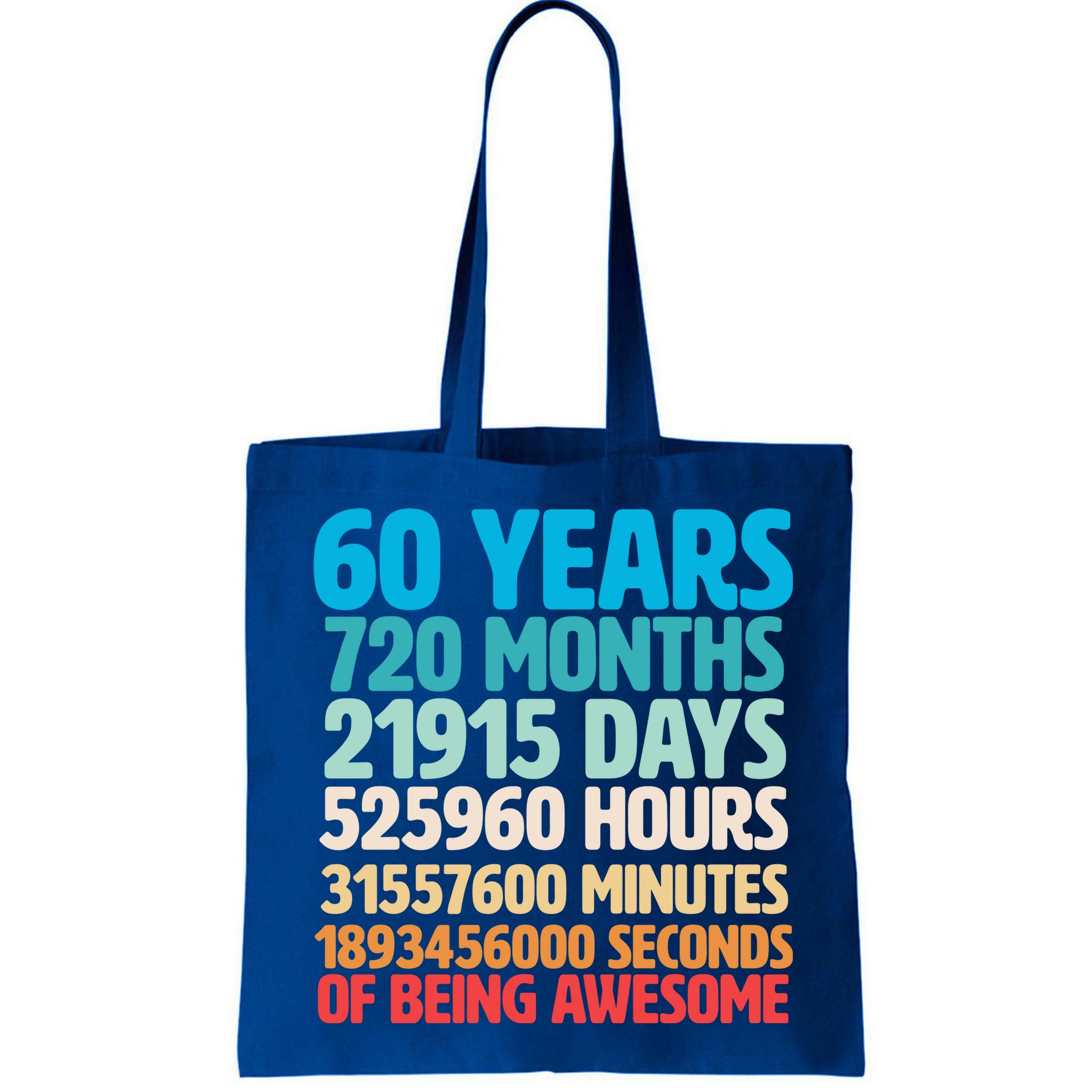 60 Years Of Being Awesome 60th Birthday Time Breakdown Bag