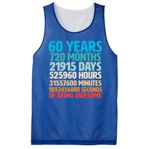 60 Years Of Being Awesome 60th Birthday Time Breakdown Mesh Reversible Basketball Jersey Tank