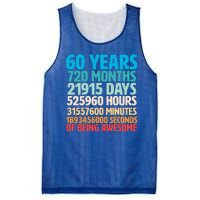 60 Years Of Being Awesome 60th Birthday Time Breakdown Mesh Reversible Basketball Jersey Tank