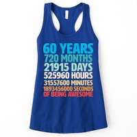 60 Years Of Being Awesome 60th Birthday Time Breakdown Womens Tank Top