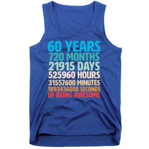 60 Years Of Being Awesome 60th Birthday Time Breakdown Tank Top