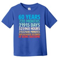 60 Years Of Being Awesome 60th Birthday Time Breakdown Toddler T-Shirt