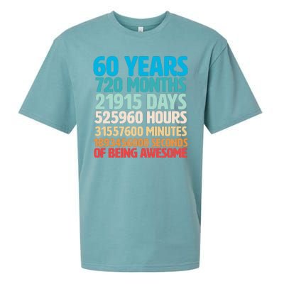 60 Years Of Being Awesome 60th Birthday Time Breakdown Sueded Cloud Jersey T-Shirt