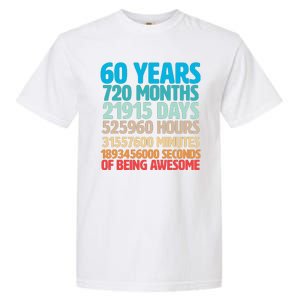 60 Years Of Being Awesome 60th Birthday Time Breakdown Garment-Dyed Heavyweight T-Shirt