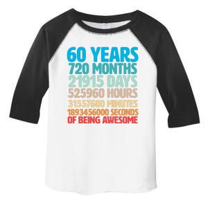 60 Years Of Being Awesome 60th Birthday Time Breakdown Toddler Fine Jersey T-Shirt