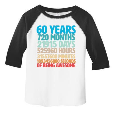 60 Years Of Being Awesome 60th Birthday Time Breakdown Toddler Fine Jersey T-Shirt