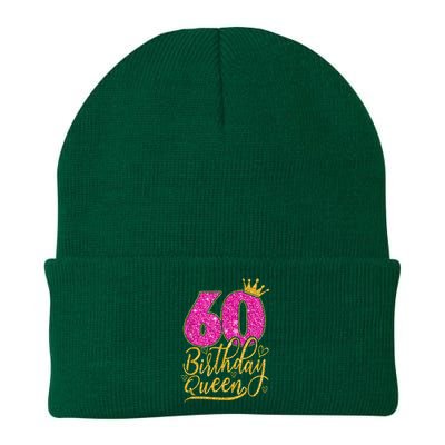 60 Year Old Gifts 60th Birthday Queen Diamond Crown Pink Knit Cap Winter Beanie