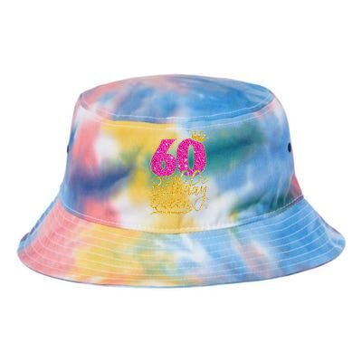 60 Year Old Gifts 60th Birthday Queen Diamond Crown Pink Tie Dye Newport Bucket Hat