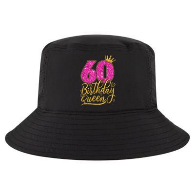 60 Year Old Gifts 60th Birthday Queen Diamond Crown Pink Cool Comfort Performance Bucket Hat