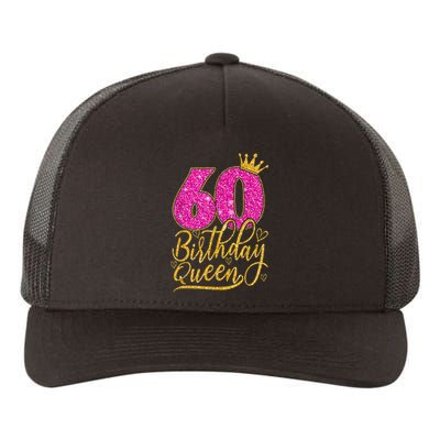 60 Year Old Gifts 60th Birthday Queen Diamond Crown Pink Yupoong Adult 5-Panel Trucker Hat