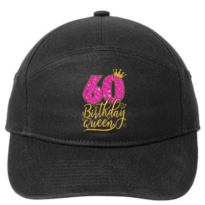 60 Year Old Gifts 60th Birthday Queen Diamond Crown Pink 7-Panel Snapback Hat