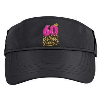 60 Year Old Gifts 60th Birthday Queen Diamond Crown Pink Adult Drive Performance Visor