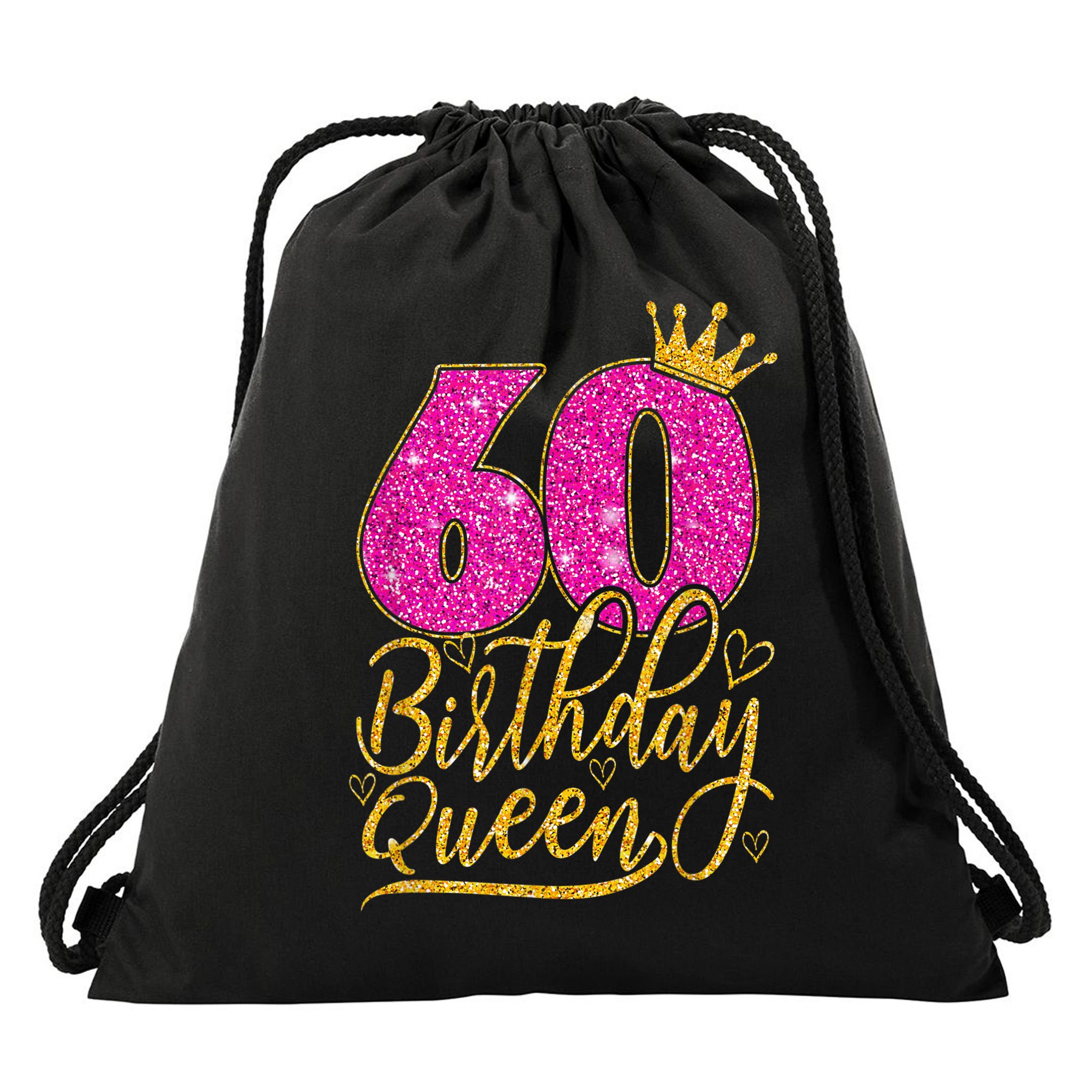 60 Year Old Gifts 60th Birthday Queen Diamond Crown Pink Drawstring Bag