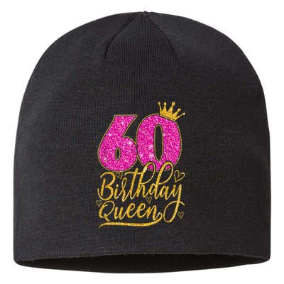 60 Year Old Gifts 60th Birthday Queen Diamond Crown Pink Sustainable Beanie