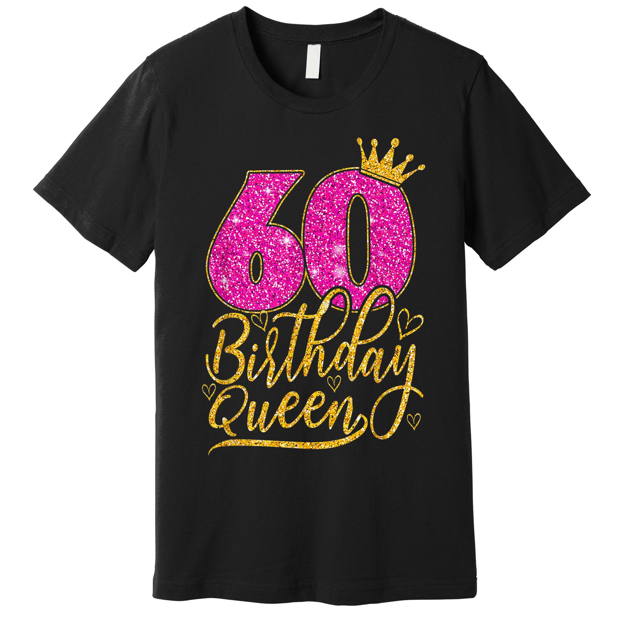 60 Year Old Gifts 60th Birthday Queen Diamond Crown Pink Premium T-Shirt
