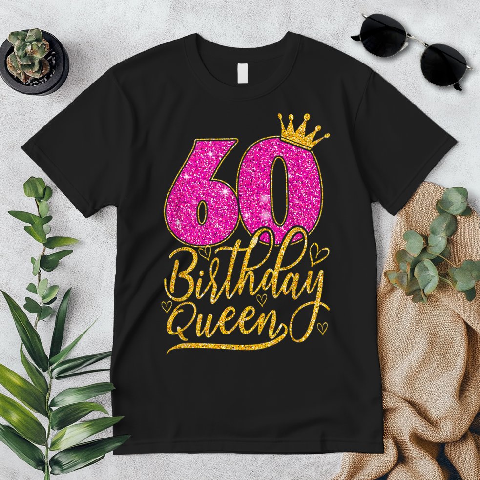 60 Year Old Gifts 60th Birthday Queen Diamond Crown Pink Premium T-Shirt