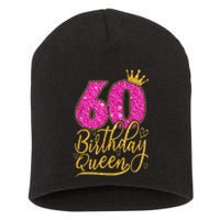 60 Year Old Gifts 60th Birthday Queen Diamond Crown Pink Short Acrylic Beanie