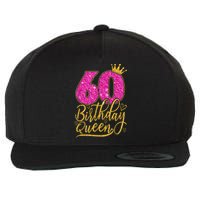 60 Year Old Gifts 60th Birthday Queen Diamond Crown Pink Wool Snapback Cap